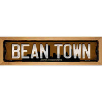 Boston Massachusetts Bean Town Wood Mounted Small Metal Street Sign WB-K-1250