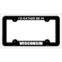 Be In Wisconsin Novelty Metal License Plate Frame LPF-376