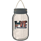 Love Connecticut Silhouette Novelty Metal Mason Jar Sign