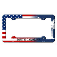 South Carolina|American Flag Novelty Metal License Plate Frame LPF-479