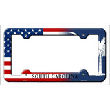 South Carolina|American Flag Novelty Metal License Plate Frame LPF-479