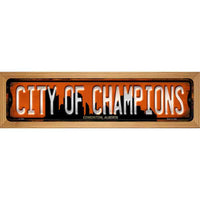 Edmonton Alberta City of Champions Wood Mounted Small Metal Street Sign WB-1264