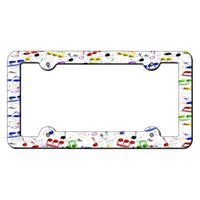 Music Notes Novelty Metal License Plate Frame LPF-028