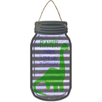 Rawr in Dinosaur Corrugated Effect Novelty Metal Mason Jar Sign