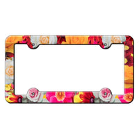 Flowers Novelty Metal License Plate Frame LPF-024