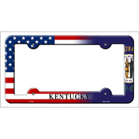 Kentucky|American Flag Novelty Metal License Plate Frame LPF-456