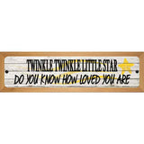 Twinkle Twinkle Little Star Novelty Wood Mounted Small Metal Street Sign