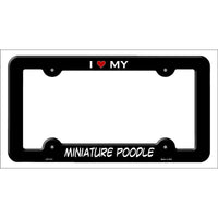 Miniature Poodle Novelty Metal License Plate Frame LPF-213