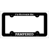 Pampered Novelty Metal License Plate Frame LPF-174