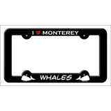 I Love Monterey Whales Novelty Metal License Plate Frame LPF-494