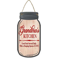 Grandmas Kitchen Love Novelty Metal Mason Jar Sign