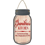 Grandmas Kitchen Love Novelty Metal Mason Jar Sign