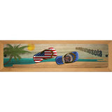 Minnesota Flag and US Flag Novelty Wood Mounted Small Metal Street Sign WB-1496