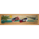 Mississippi Flag and US Flag Novelty Wood Mounted Small Metal Street Sign