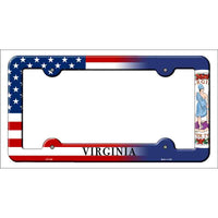 Virginia|American Flag Novelty Metal License Plate Frame LPF-485