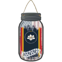 Mississippi | USA Flag Novelty Metal Mason Jar Sign