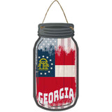 Georgia | USA Flag Novelty Metal Mason Jar Sign