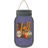 Gnome Fall Purple Novelty Metal Mason Jar Sign