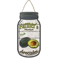 Avocados Farmers Market Novelty Metal Mason Jar Sign