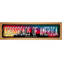 Indianapolis Indiana Crossroads of America Wood Mounted Small Metal Street Sign