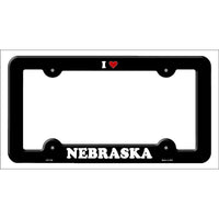 Love Nebraska Novelty Metal License Plate Frame LPF-304