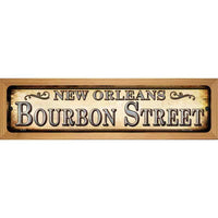 Bourbon Street New Orleans Wood Mounted Small Metal Street Sign WB-K-1113