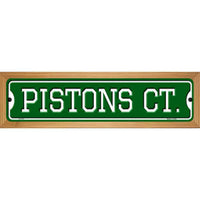 Pistons Ct Novelty Wood Mounted Small Metal Street Sign WB-K-1013