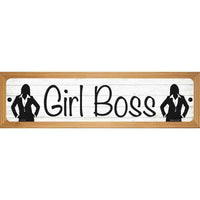 Girl Boss Novelty Wood Mounted Small Metal Street Sign