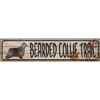 Bearded Collie Trail Novelty Metal Small Street Sign K-041