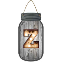 Z Bulb Lettering Novelty Metal Mason Jar Sign