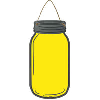 Yellow Novelty Metal Mason Jar Sign