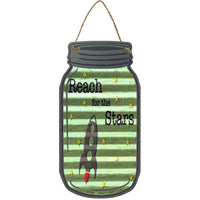 Reach for the Stars Corrugated Effect Novelty Metal Mason Jar Sign
