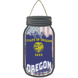 Oregon | USA Flag Novelty Metal Mason Jar Sign