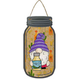 Gnome With Tequila Novelty Metal Mason Jar Sign