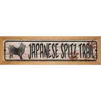 Japanese Spitz Trail Novelty Wood Mounted Metal Small Street Sign WB-K-064