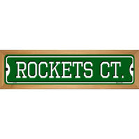 Rockets Ct Novelty Wood Mounted Small Metal Street Sign WB-K-1015