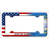 South Dakota|American Flag Novelty Metal License Plate Frame LPF-480