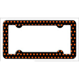 Black Orange Polka Dots Novelty Metal License Plate Frame LPF-268