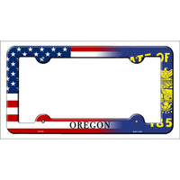 Oregon|American Flag Novelty Metal License Plate Frame LPF-476