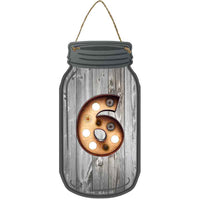 6 Bulb Lettering Novelty Metal Mason Jar Sign