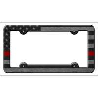 Black Red American Flag Novelty Metal License Plate Frame LPF-272