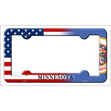 Minnesota|American Flag Novelty Metal License Plate Frame LPF-462