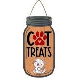 Cat Treats Orange Novelty Metal Mason Jar Sign