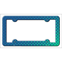 Turquoise Faded Dots Novelty Metal License Plate Frame LPF-266