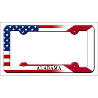 Alabama|American Flag Novelty Metal License Plate Frame LPF-440