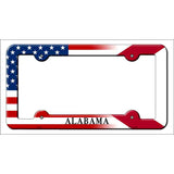 Alabama|American Flag Novelty Metal License Plate Frame LPF-440