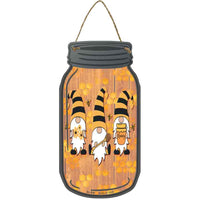 Three Honey Gnomes Novelty Metal Mason Jar Sign