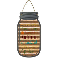 Autumn Corrugated Gold Novelty Metal Mason Jar Sign