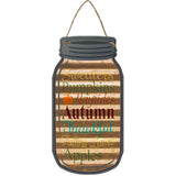 Autumn Corrugated Gold Novelty Metal Mason Jar Sign