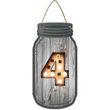4 Bulb Lettering Novelty Metal Mason Jar Sign